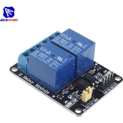 Diymore 2 Channel Relay Module with Optocoupler Support High/Low Level Trigger for Arduino ARM PIC AVR DSP DC 12V