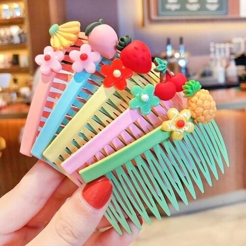 3/5/8 Pcs/Bag Children Cute Animal Fruit Flower Cartoon Hair Comb Girls Sweet Acrylic Hair Clips Kids Hairpins Hair Accessories