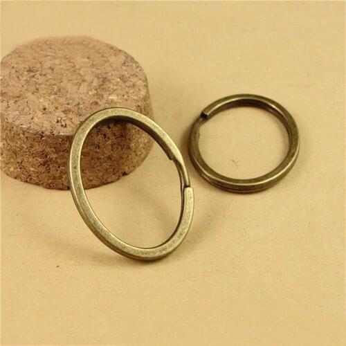 37*28MM Antique Bronze Plated Oval Key Rings Vintage Metal Zinc Alloy Key Ring 40 PCS