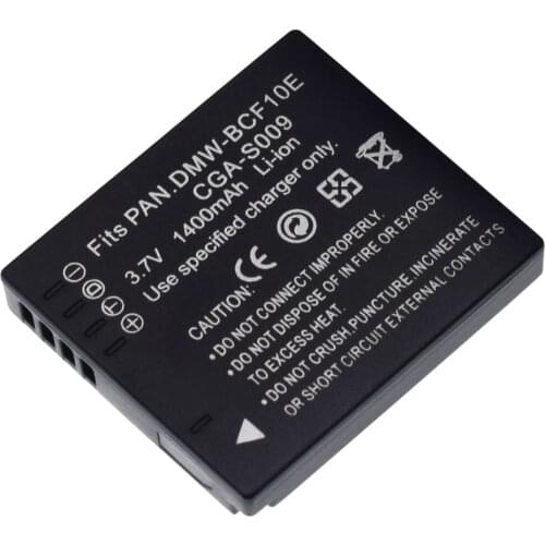 1400mAh DMW-BCF10 DMW-BCF10E Battery for Panasonic DMC-TS2 FX75 FH20 FH22