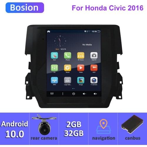 Bosion 9.7 Inch 2DIN Android 10 Car DVD Player For Honda civic 2016 Tesla screen Tesla style car autoradio gps navigation WIFI