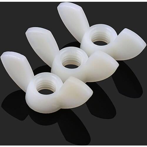 White Nylon Nut Wingnut Butterfly Nut Ingot Plastic Thumb nut M3 M4 M5 M6 M8 M10 M12
