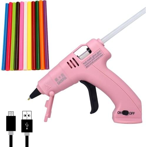 Cordless Hot Melt Glue Gun Child Hand Crafts Home DIY Repair Use 7mm Glue Stick Wireless Glue Gun 3.6V 2000mAh 60 min use time