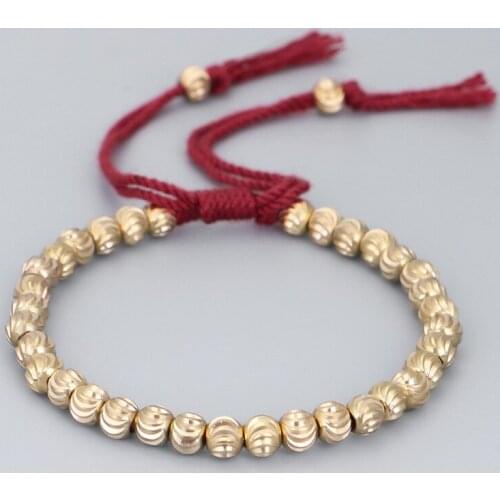 Meetvii Handmade Tibetan Prayer Wheel Copper Beads Bracelets Lucky Cotton Thread Rope Bracelet & Bangles for Women Men
