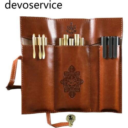 Korea Vintage PU Pencil Case For School Boys Girls Pencil Bag Pencil-case School Supplies Pencil Cases