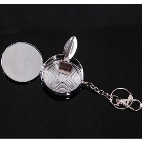 Mini Round Cigarette Keychain Tobacco Case Portable Stainless Steel Snuff Snorter Bottle Pill Box Medicine Case Smoking Men Gift
