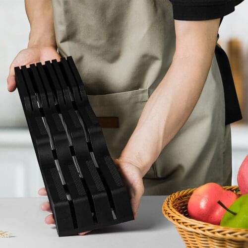 Drawer Knife Block Holder Durable Pp Fibre Kitchen Knife Tray Storage Organizer Universal Type