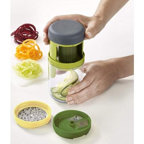 Home Multifunctional Handheld 3 in 1 Carrot Cucumber Spiral Grater Cutter Manual Vegetable Fruit Slicer Kitchen Vegetable Tool