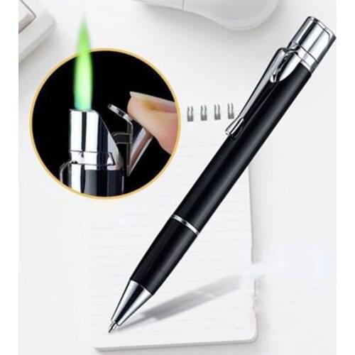 Personalized Creative Ballpoint Pen Lighter Fashion Simple And Easy To Carry Straight Into The Gas Lighters Metal Windproof