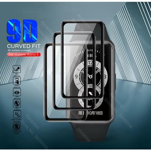 9D Curved Soft Fibre Protective Glass For Hauwei Huawei Band 6 Smartwach Scratch-Resistant Full Cover Screen Protector Film Sklo