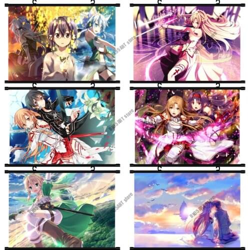 Canvas Painting Anime Sword Art Online Nordic Wall Art Room Decor Posters and Prints Pictures for Living Kids Home Decoration