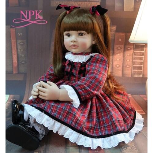 High quality 60cm big size reborn toddler princess Silicone vinyl adorable Lifelike Baby Bonecas girl bebe doll reborn menina