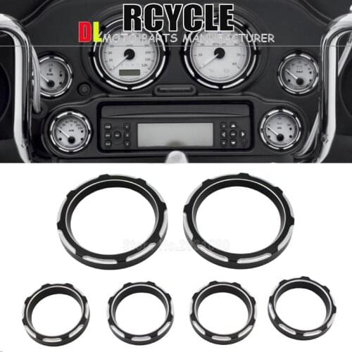 Motorcycle 4" Speedometer 2" Gauge Burst Bezel Kit sets For Harley Electra Street Glide 1996-2013