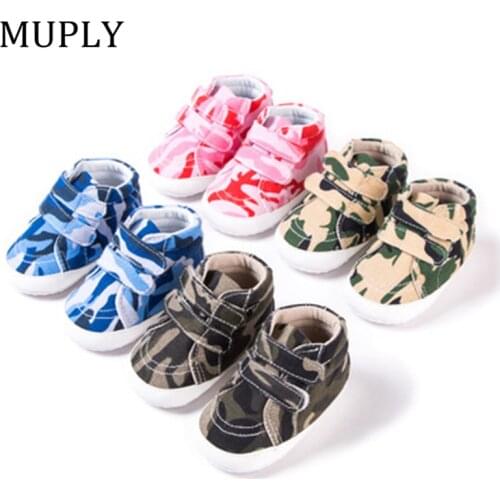 New Baby Boys Camouflage Canvas Shoes For Newborn High Quality Soft Bottom Baby Toddler Anti-Slip First Walkers For 0-18 Month