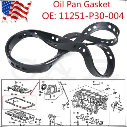 11251-P30-004 New Oil Pan Gasket For Honda Civic CR-V for Acura Integra 1990-2001 OEM 11251P30004 11251-PR3-000 11251PR3000