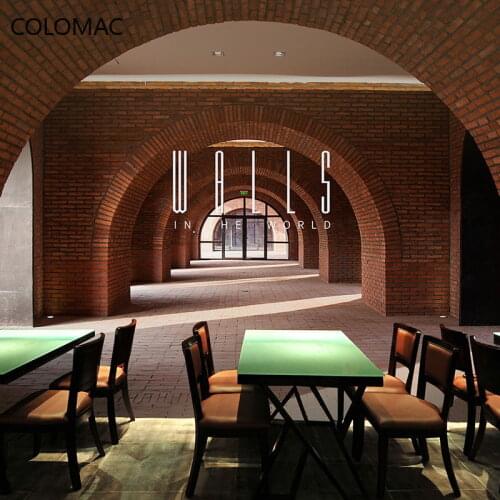 Colomac Custom 3d Vision Extension Wallpaper European Retro KOL Red Brick Arches Restaurant Decoration Mural Drop Shopping
