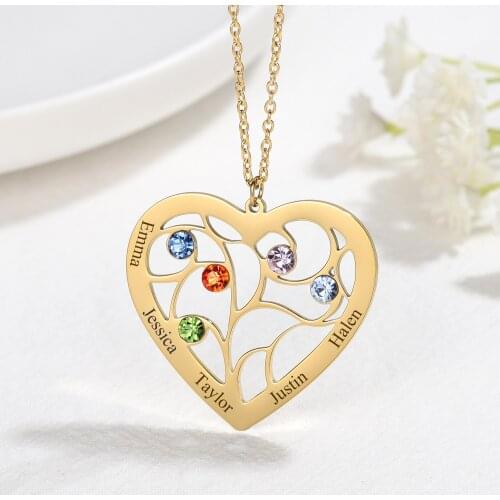 Personalized Jewelry Custom Heart Necklace Engrave Name Pendant Chain Stainless Steel Choker Necklace For Women Valentines Gift