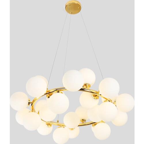 Magic bean hanging chandelier Nordic Multi-head glass ball led decoration lights bedroom living room Gold decor Lamp Fixtures