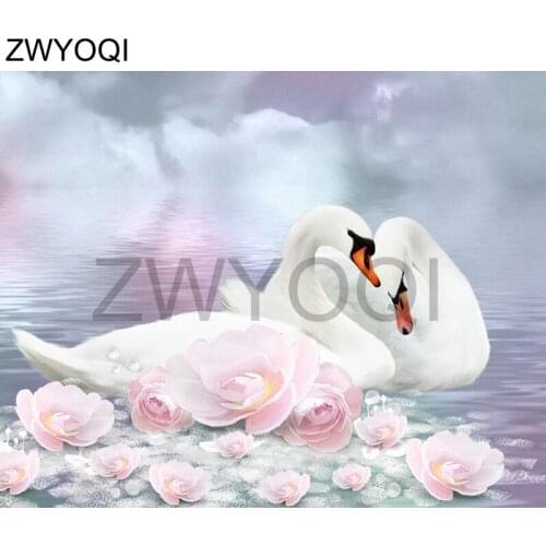 Full Round Diamond painting mandarin duck rose DIY Diamond mosaic Full Square Diamond embroidery Cross stitch mandarin duck rose