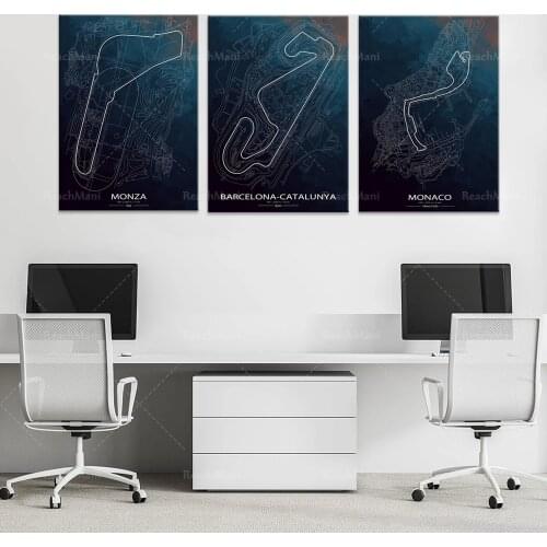 Circuit de Catalunya, Monza circuit, Monaco circuit printing, F1, Formula 1 poster art, F1 wall art Circuit, Formula 1 Grand Pri