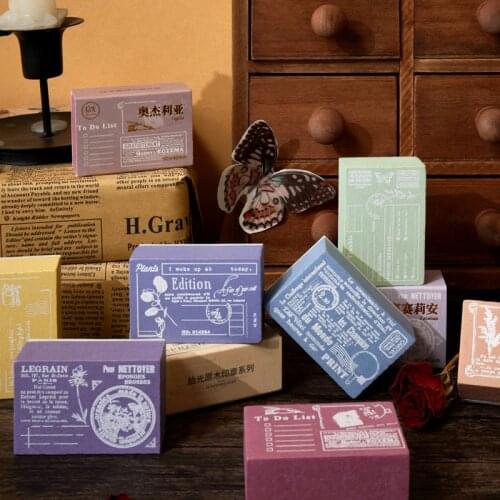 Vintage INS Plants List Label Stamp DIY Wooden Rubber Stamps For Scrapbooking Stationery Scrapbooking Standard Stamp