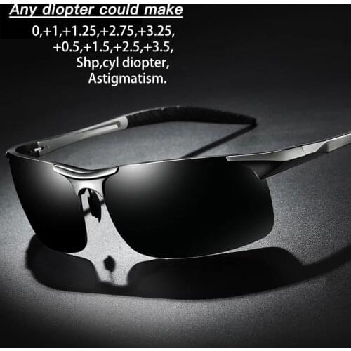 Presbyopia polarized sunglasses diopter +1 +1.25 +2.75 +3.5 sph astigmatism UV400 anti glare driving black hyperopia sun glasses