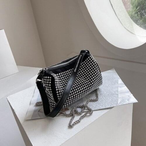Single-Shoulder Bag Fashion Bling Bling Bright Diamond Chain Crossbody Bag New Casual Messenger Bags