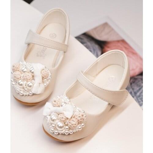 Girls' Comfort / Flower Girl Shoes Microfiber Flats Toddler(9m-4ys) Little Kids(4-7ys) Pearl Ivory 701-78