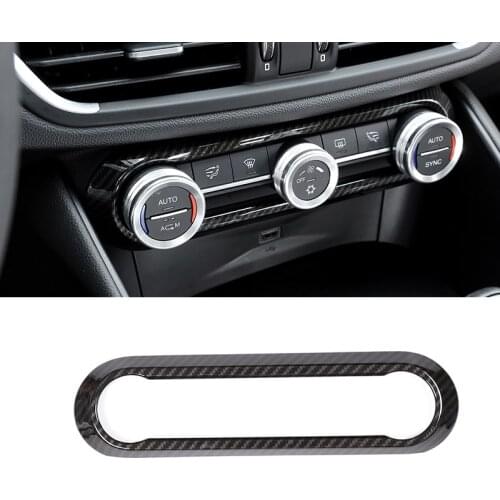 Carbon fiber For Alfa Romeo Giulia Stelvio 2016 2017 2018 ABS Chrome Center Air Conditioning Adjustment Frame Trim Car Accessory