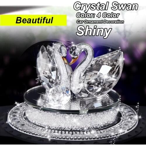 Crystal Swan Car Ornament Decoration Interior Car Air Perfume Vehicle Dashboard Ornament Birthday Gift Present For Female Girls