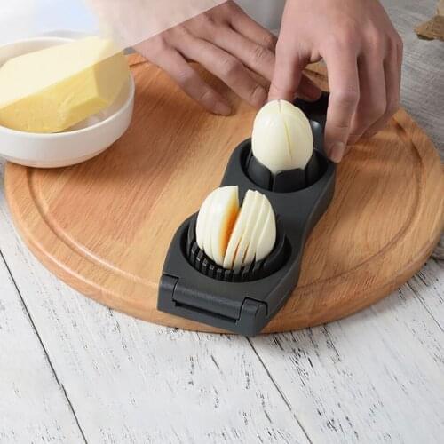 High-Quality Furniture Two-In-One Stainless Steel Egg Cutter Concise Boiled Egg Quick Splitter Kitchenware Accessories