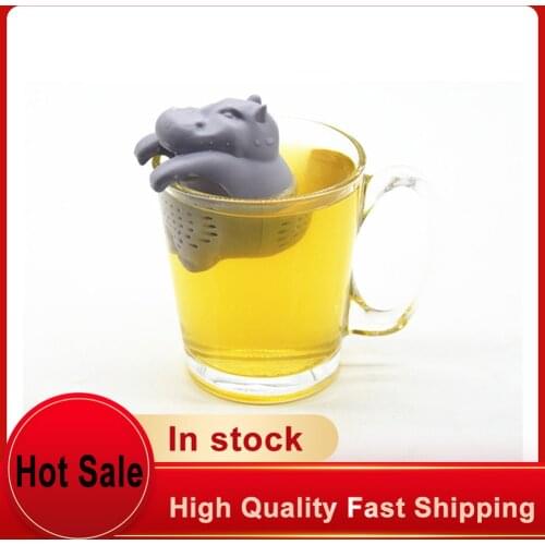 1Pcs Silicone Hippo Shaped Tea Infuser Reusable Tea Strainer Coffee Herb Filter For Home Loose Leaf Diffuser Accessories