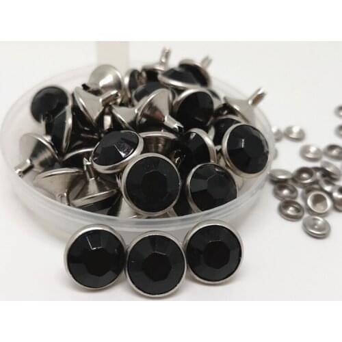 100sets/lot 12mm Fashion Stud Acrylic Rhinestone Rivet With Cap DIY Clothing Accessory wedding decoration