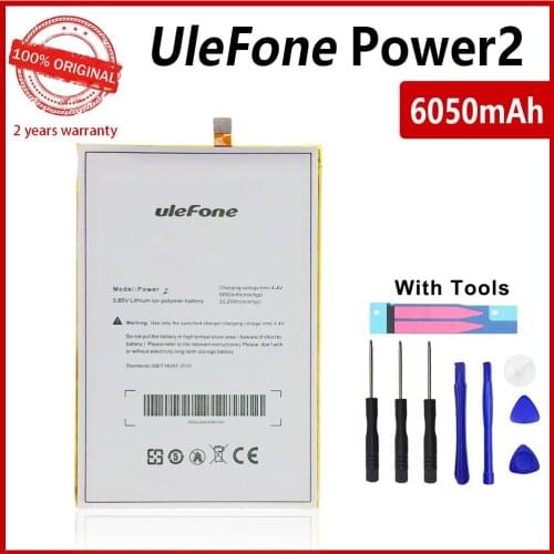 100% Original 6050mAh Power 2 Phone Battery For Ulefone Power 2 Phone High quality Batteries With Tools+Tracking Number