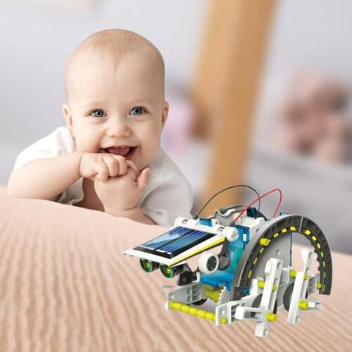 13 In 1 Solar Powered Assembly DIY Robot Model Kids Science Educational Toy