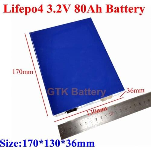 3.2v 80Ah lifepo4 cell high capacity battery for DIY solar power 12v 24V 80Ah ebike Scooter golf cart boat battery pack