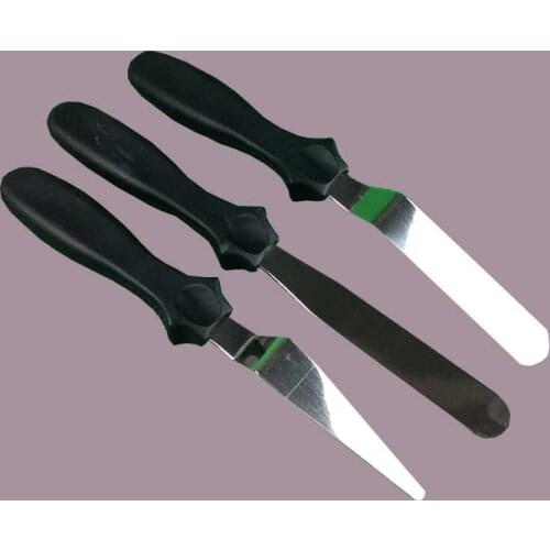 DIY3Pcs/Set Stainless Steel Cake Cream Pastry Spatula Baking Cook High Temperature Resistant with Plastic Handle Profession Tool