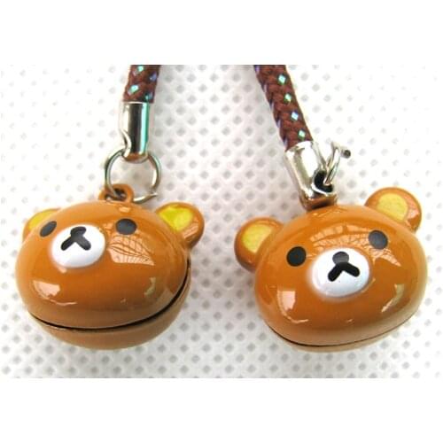New lot 50pc brown Rilakkuma logo Metal Jingle Bells Charm Beads Christmas Pendant