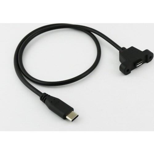 5x USB Micro Female to USB 3.1 Type C Male Plug Panel Mount Data Charging Sync Connector Cable Cord 1.5ft/50cm