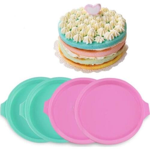 6-Inch Rainbow Stratification Cake Slice-Free Layered Cake Baking Accessories Tray Chiffon Mold Kitchen Bakeware Silicone Mold