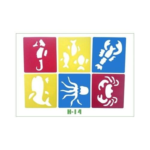 6pcs/set Marine animals Art Korea Stationery Office Painting Supplies Graphics Symbols Drawing Template Ruler Student Kids