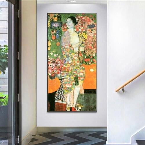Famous Painting The Dancer By Gustav Klimt Canvas Painting Posters And Prints Nude Woman Wall Art Pictures For Living Room