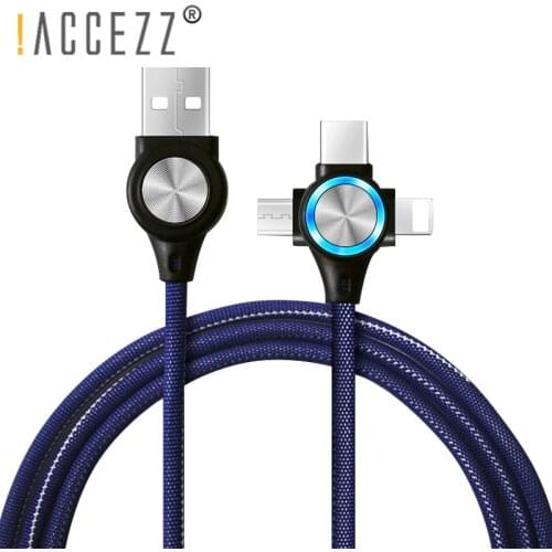 !ACCEZZ USB Fast Charging Sync Data Cable Lighting For iPhone 7 8 Plus XR XS Max Micro USB Type-C For Xiaomi Huawei Charger Line