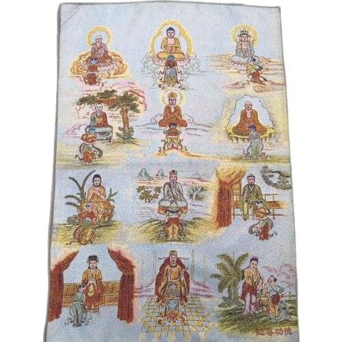 China old Tibet silk Thangka like hanging painting fengshui 12 Buddha portrait