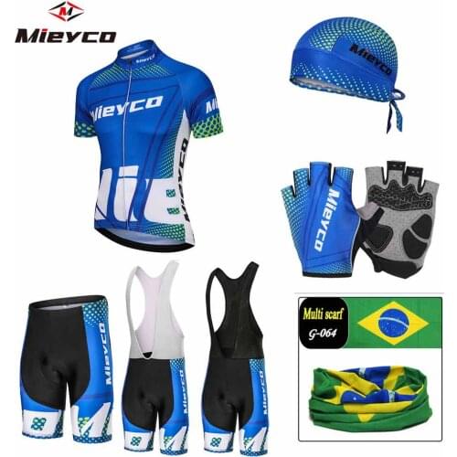 2021 Mieyco Blue Cycling Jersey 5D Bib Set MTB Uniform Bike Clothing Quick Dry Bicycle Wear Clothes Mens Short Maillot Culotte