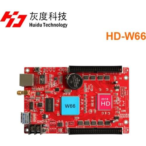 Huidu HD-W66 2*50 Pin 2048*512 WIFI USB single color dual color seven-color led display controller