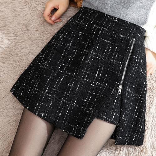 Short Womens Autumn and Winter Skirt High Waist Autumn Winter A- Line Woman Skirts Faldas Jupe