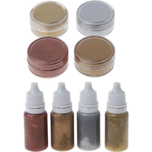 4 Colors Epoxy Resin Colorant Glitter Marble Metallic Pigment Resin Jewelry DIY 77UD