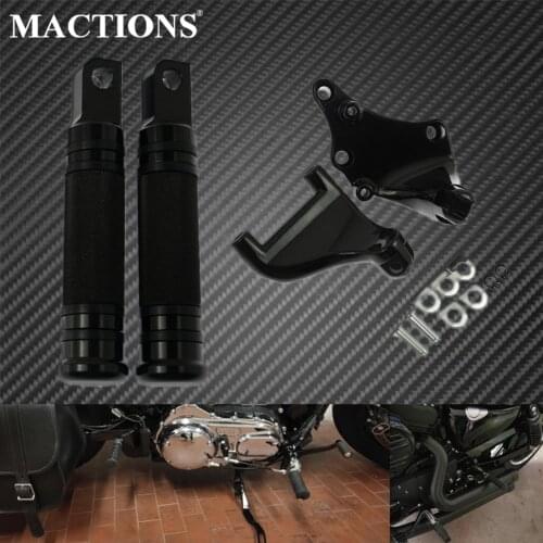 Motorcycle CNC Rear Passenger Foot Pegs Mount Black Pedal Footrests For Harley Sportster Forty Eight XL1200X Iron SuperLow 14-19