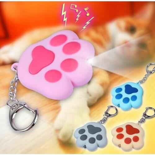 Cartoon Cute Keychain Cat Paw Feet Key Chain Sound Light LED Flashlight Key Ring Holder Figure Pendant Chaveiros Llaveros Gift